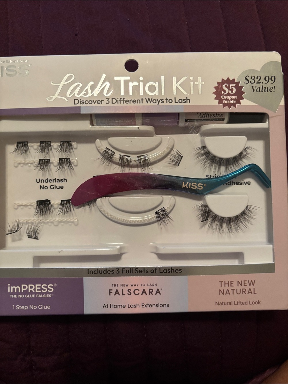 Kiss Lash Trial Kit – Black with Teal & Magenta Applicator
